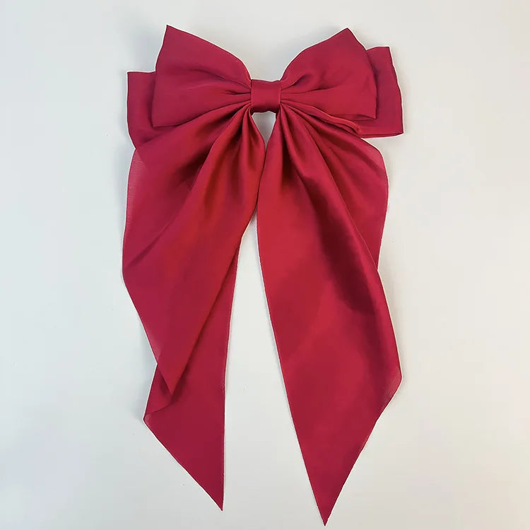 30 Solid Elegant Satin Bow Hairpin Women Girls Spring Hair Clips Headwear Ponytail Hairclips Barrettes Girls Hair Accessories