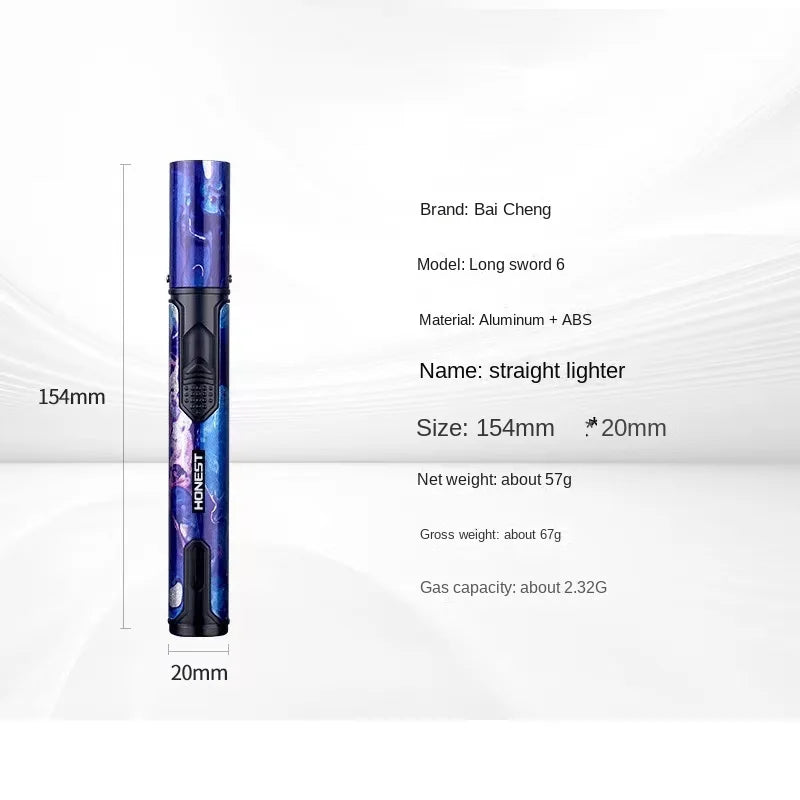 HONEST Metal Windproof Lighter Refillable Pen Torch Lighter Jet Flame Butane Lighter Kitchen BBQ Candle Camping Men's Gadget