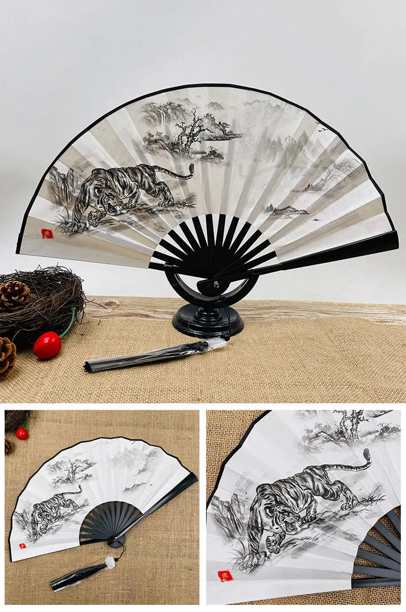 With Tassel Art Craft Style Foldable Hand Fan Portable Folding Fan Wedding Party Photo Props Guest Gifts Home Decor Craft
