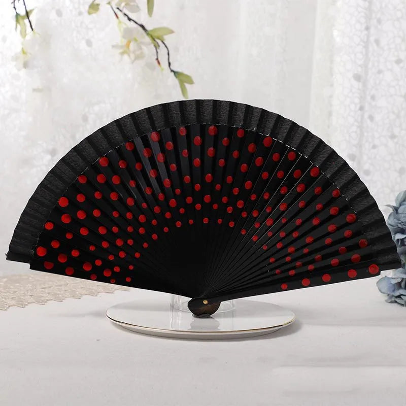 1pc Spanish Dance Performance Wooden Fans  Wedding Decoration Clothing Accessories Folding Fan