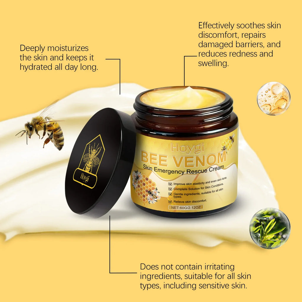 Bee Venom Skin Care Cream-Moisturizing Nourishing Lotion, Relieves Dryness Soothes Redness, Strengthens Barrier & Youthful Look