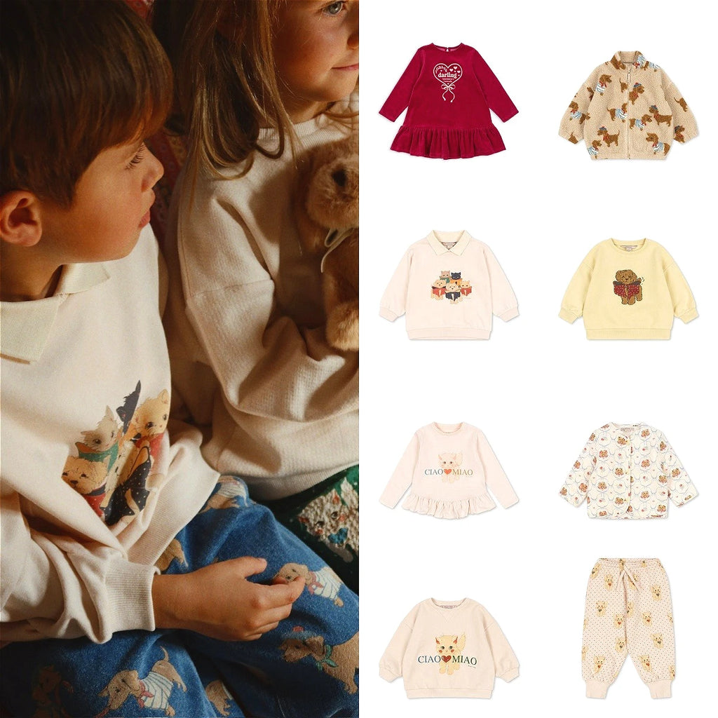 Love Pattern Boys Girls Sweatshirt Tops Kids Sweatshirts Winter Season Clothing Loose Fashion Trend Child Clothing O-neck