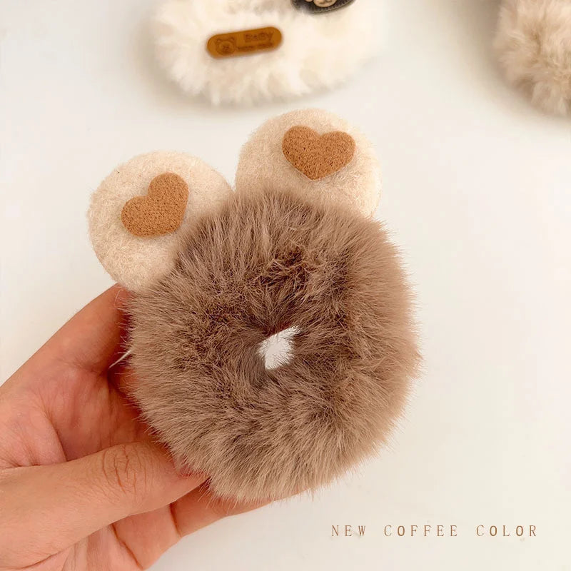 1PC Plush Rabbit Bear Ear Girls Kids Elastic Hair Bands Children Hair Ties Princess Woman Cute Hair Accessories Baby Headwear