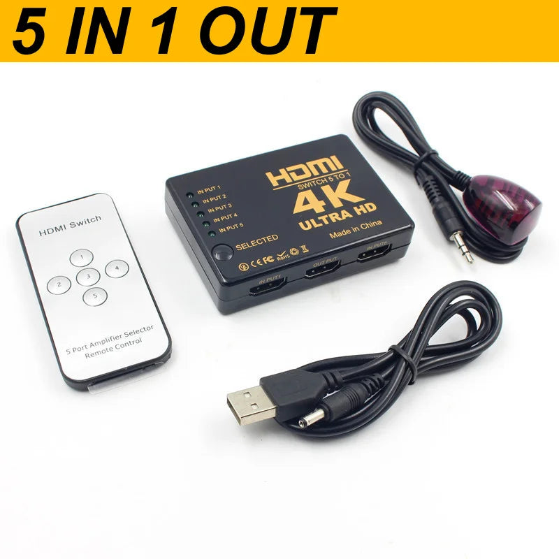 5 in 1 out HDMI Switch KVM Switcher HD