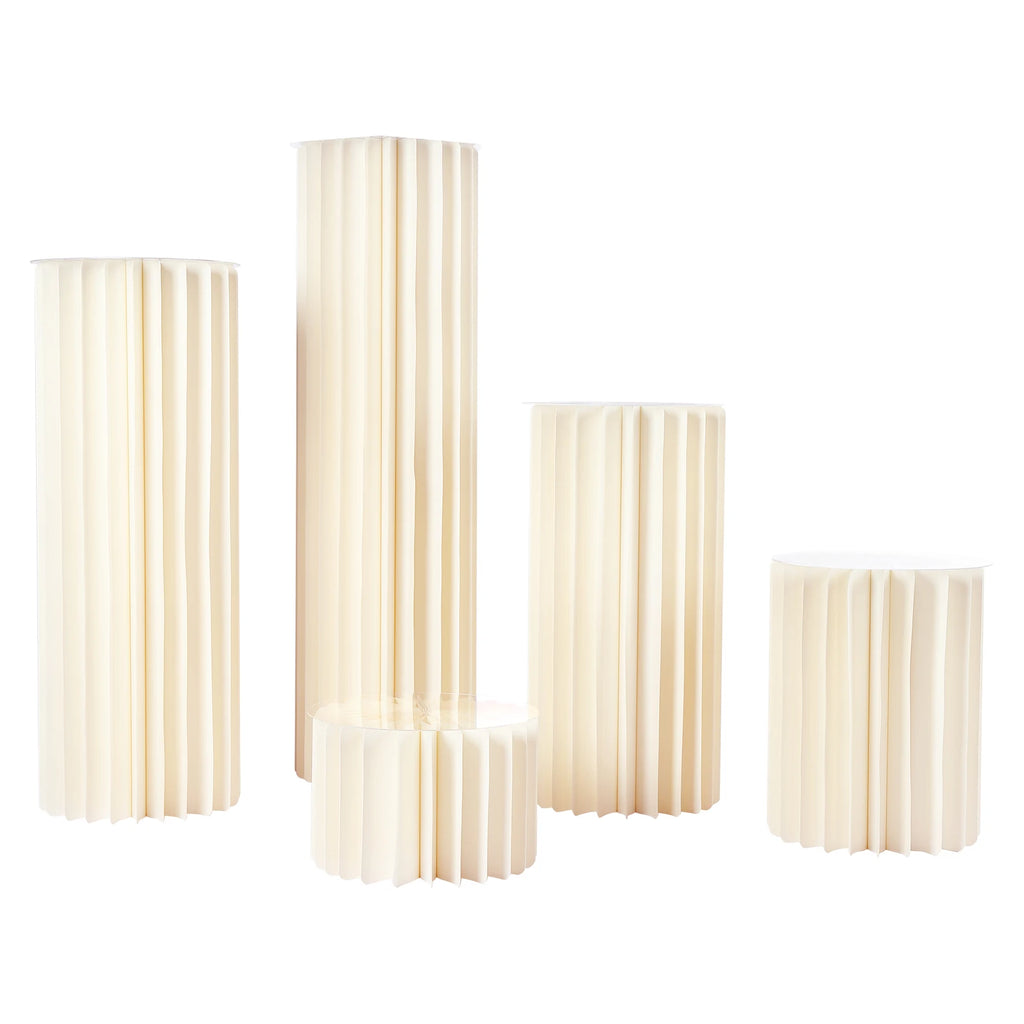 Wedding Party Flower Stand Cylinder Foldable Cardboard Centerpiece Dessert