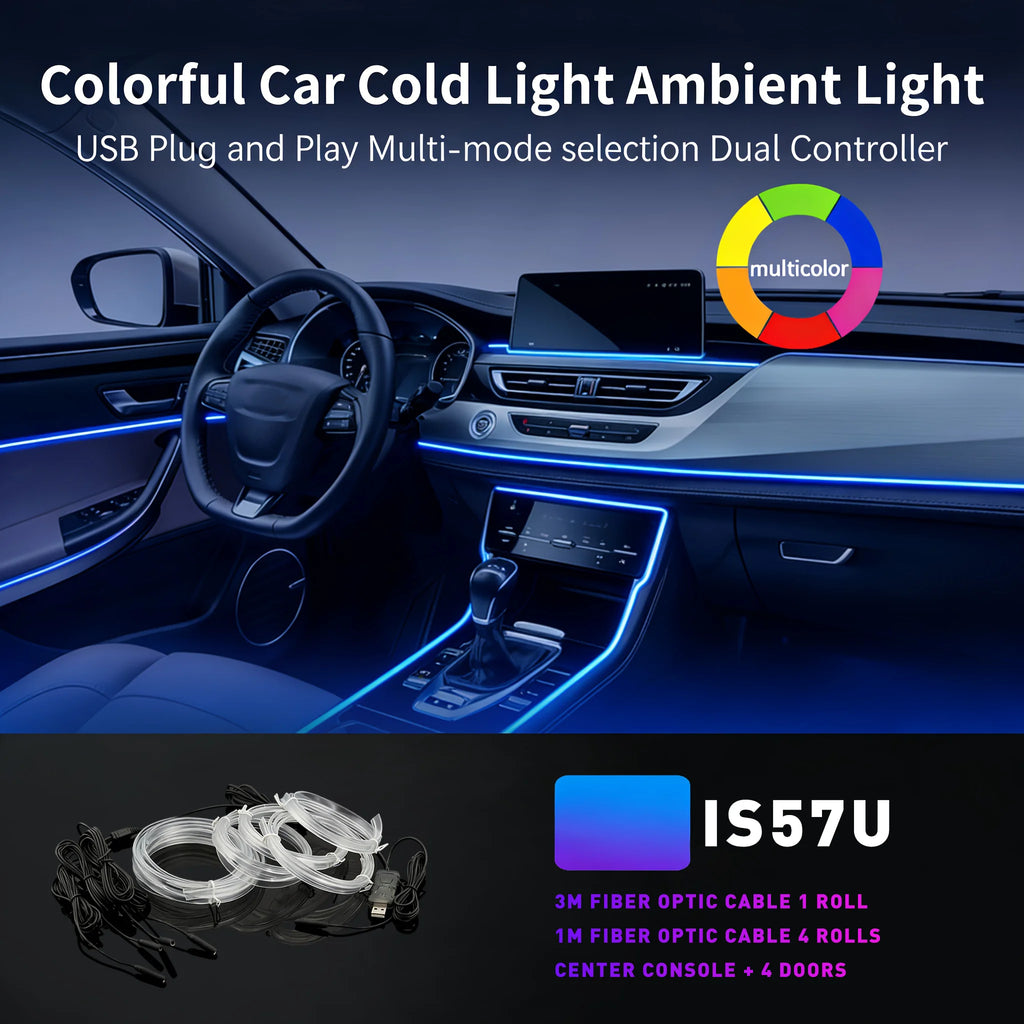 Car LED Flexible Strip Cool Light Fit For Toyota 4Runner 2025-2026, Music Sync Ambient Lamp 256 Colors Dashboard Through-body Light Easy Install Non-Waterproof Car Interior Atmosphere Light