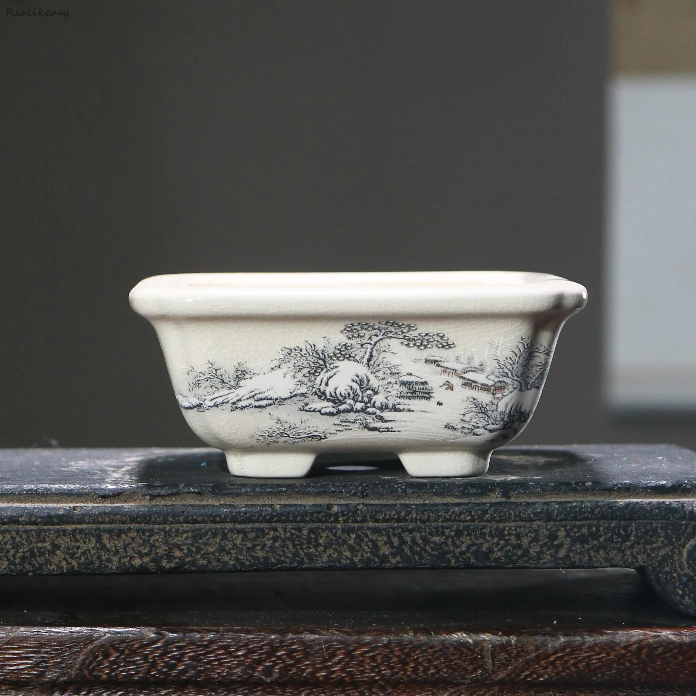 6Size Purple Sand Flower Pot Ceramic Bonsai Pot Handmade Succulent Flower Pot Chinese Landscape Flower Pot Home Decor LE302