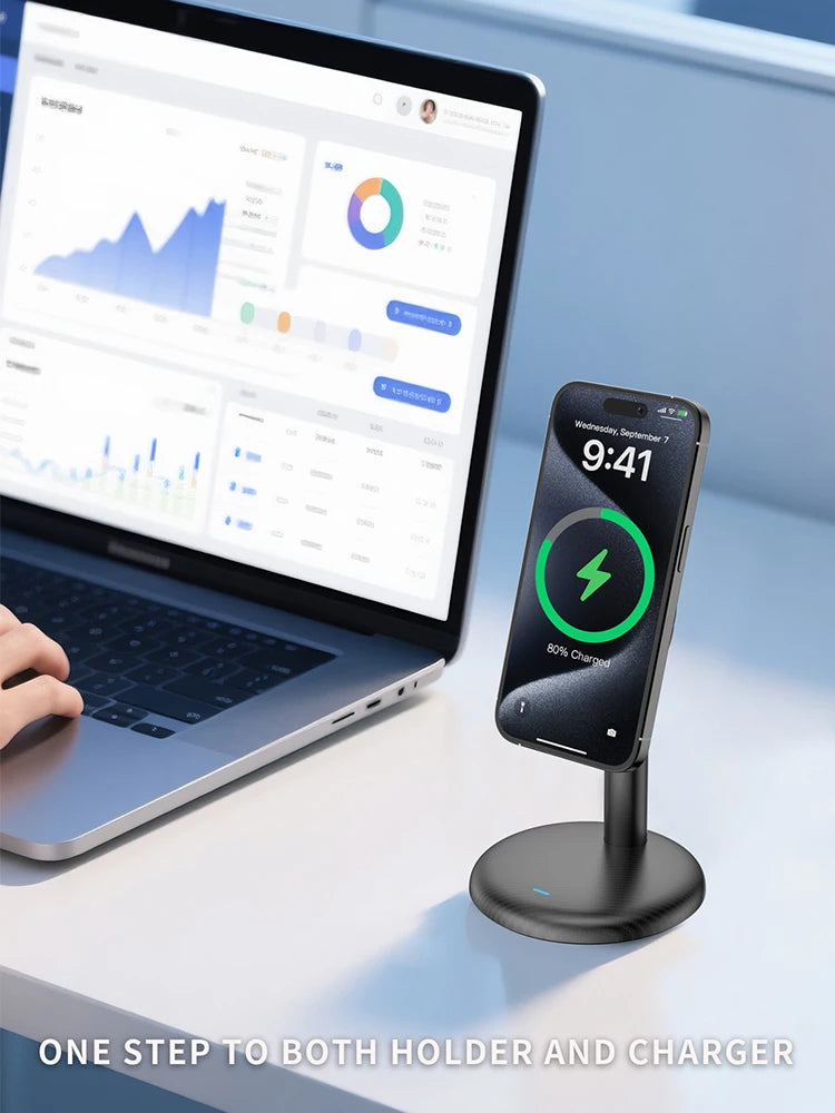 2025 25W Magnetic Wireless Charger Stand Pad For iPhone 16 15 14 13 12 Pro Max 30W Qi2 Fast Charging Station