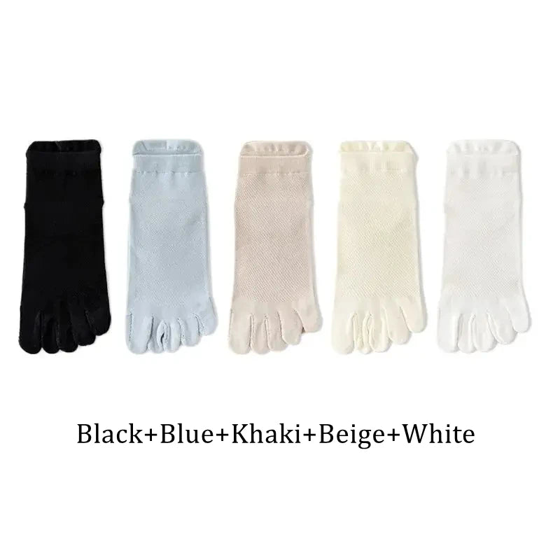Wiggle Socks 5 Pairs Summer Women Five Finger Socks 5 Candy - Cotton