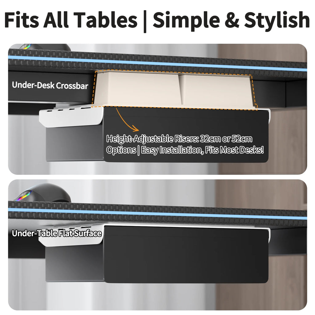 Black Under Desk Hidden Storage Drawer Organizer No Drill For Office Supplies Chargers And Stationery