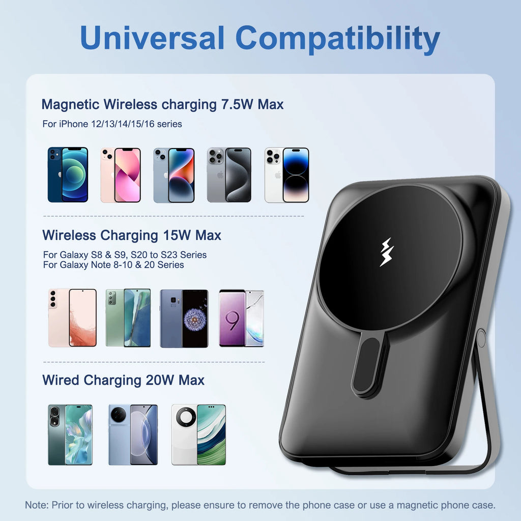 Magnetic Power Bank 10000mAh Wireless Charger 20W Fast Charging Portable External Battery Pack for iPhone 15/14/13/12 Series