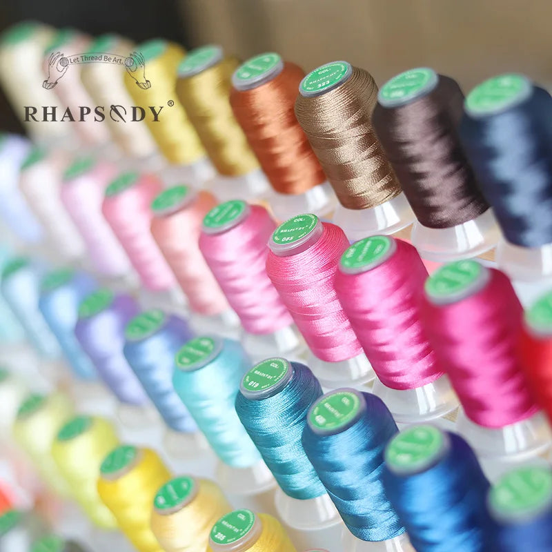 Rhapsody 40WT Polyester Embroidery Machine Thread 550Y 60 Colors Brother Babylock Janome Singer Pfaff Husqvarna Bernina Sewing
