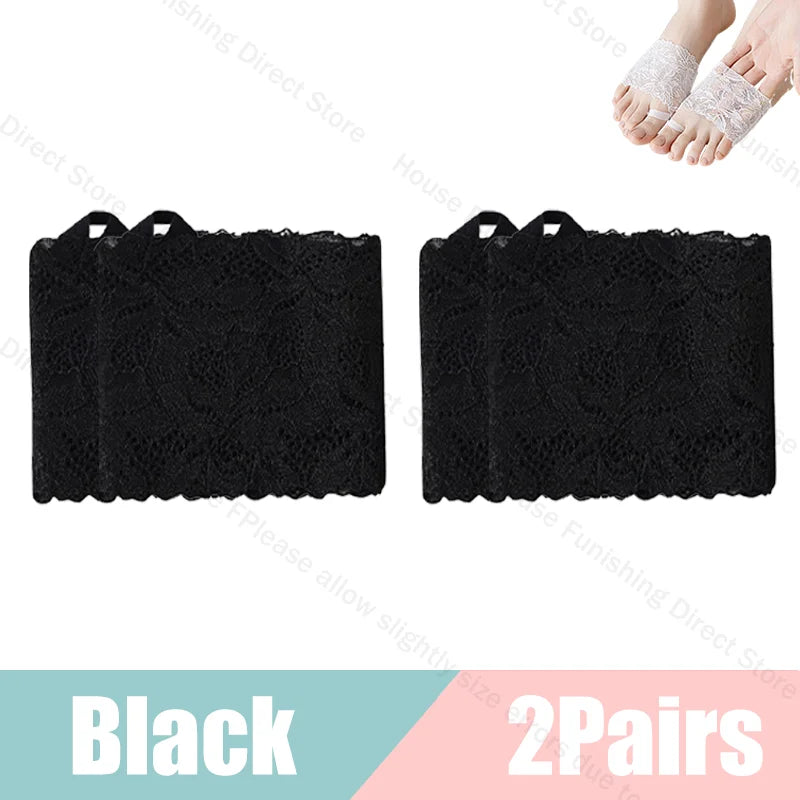 Summer Thin Lace Invisible Socks Split Toe Forefoot Socks for Women High Heel Slippers Shoes Breathable Lace Socks for Halloween