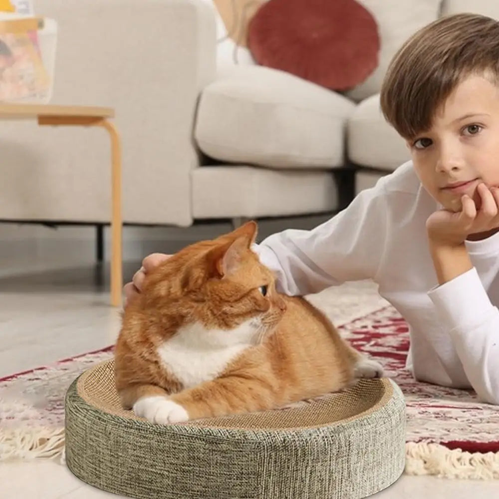 16.14x12.2x3.93 Sturdy Pet Sleeping Mat For Indoor Cat Bed 2 in 1 Scratcher Mat Cat Bed Oval Cat Scratcher Pad