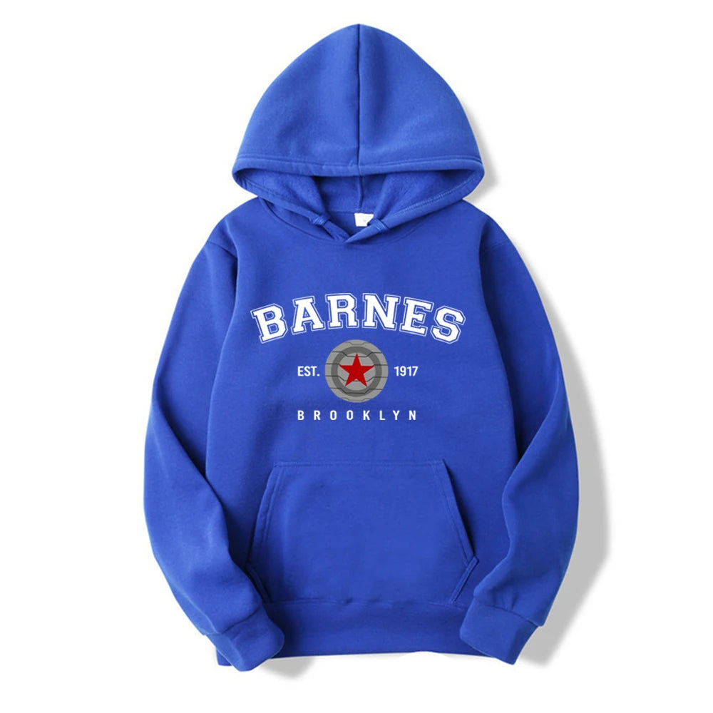 Vintage Barnes 1917 Hoodie Bucky Barnes Winter Soldier Hoodies Women Hooded Sweatshirt Tv Show Inspired Pullovers Superhero Tops