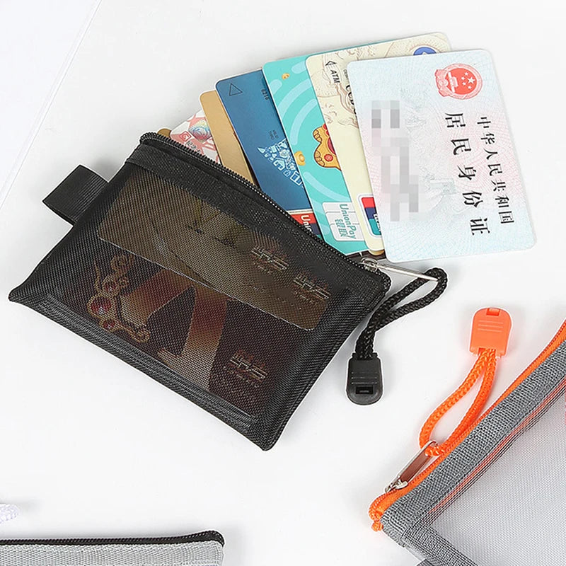 Mini Transparent Nylon Mesh Card Bag Credit ID Card Organizer Portable Coin Purse Lipstick Earphone Data Line Key Storage Bag
