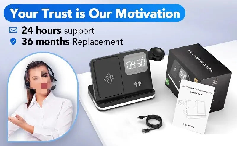 6 In 1 Wireless Charger Stand For iPhone Samsung S23 S22 Ultra Note Fold Galaxy Watch 5 4 Active Buds Fast Charging Dock Station