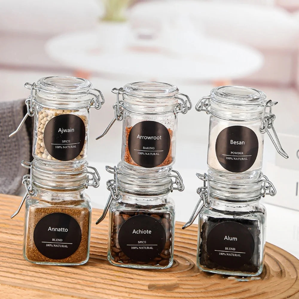 Buckle Glass Jar Transparent Airtight Glass Jar Wide Mouth Container Stylish Sealed Storage Jar For Spice Organization Coffee
