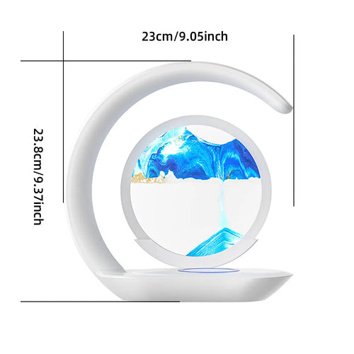 15W Wireless Charger with Quicksand Painting Night Lamp Table Top Decoration Fast Charging Station for iphone 16 Pro Max Charger