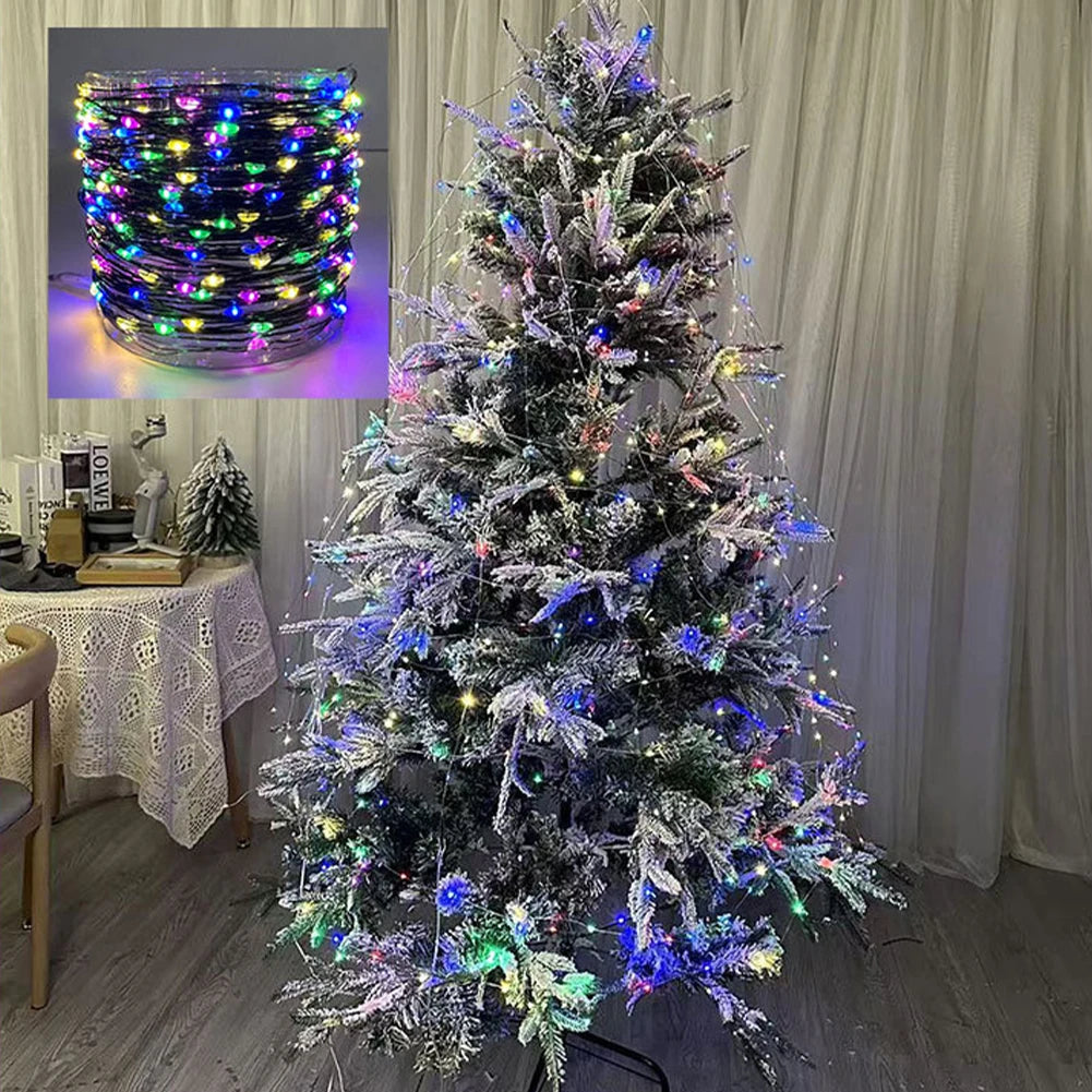 Outdoor Christmas Fairy String Lights Green Wire