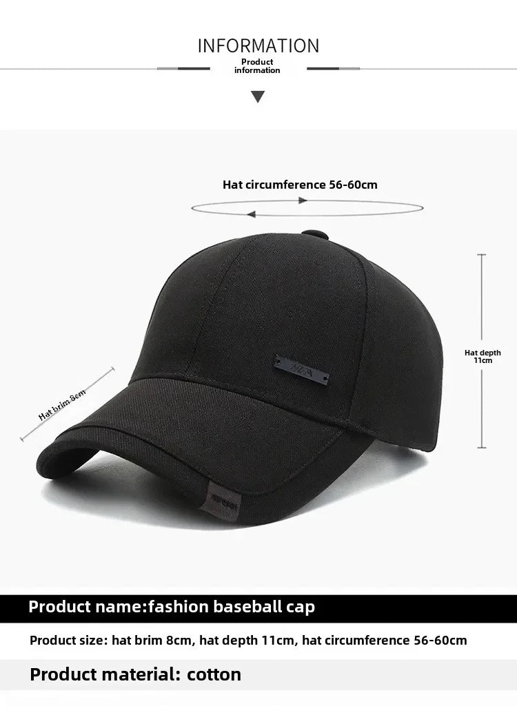 Spring and Summer Baseball Caps for Middle - Aged and Elderly Men - Sun - Shading and Protection Simple Casual  Adjustable