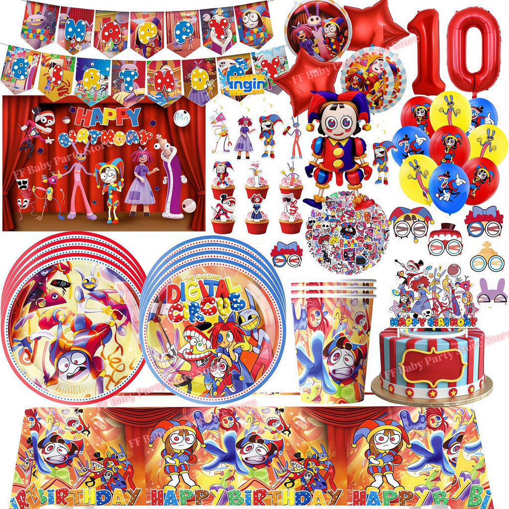 Amazing Tableware Birthday Party Decoration Digitaled Circus Balloon Plate