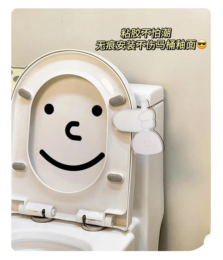 Portable Cartoon Toilet Lifter Tool No Touch Lid Handle Anti Dirty WC Accessories Bathroom Hygiene Helper No Punch Needed унитаз