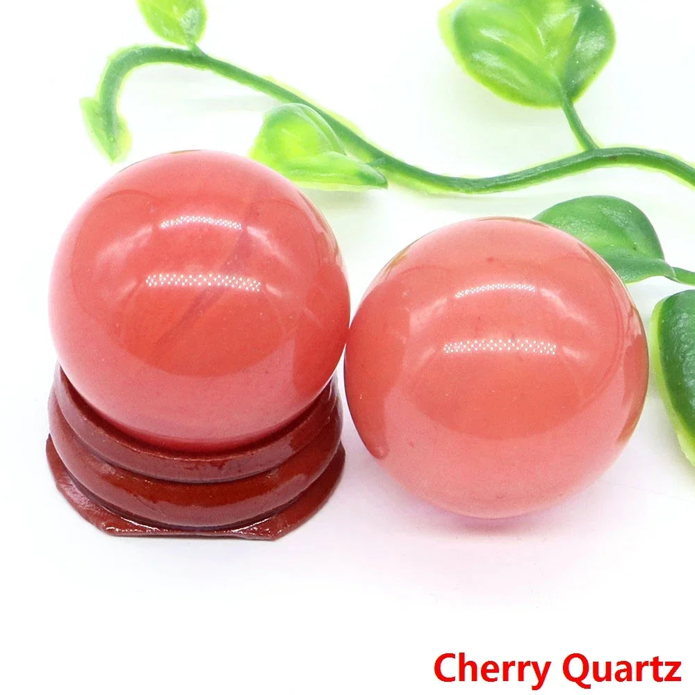 30MM Crystal Ball Natural Reiki Healing Quartz Stone Globe Energy Gemstone Fengshui Sphere Wicca Chakra Massage Home Decor Gifts