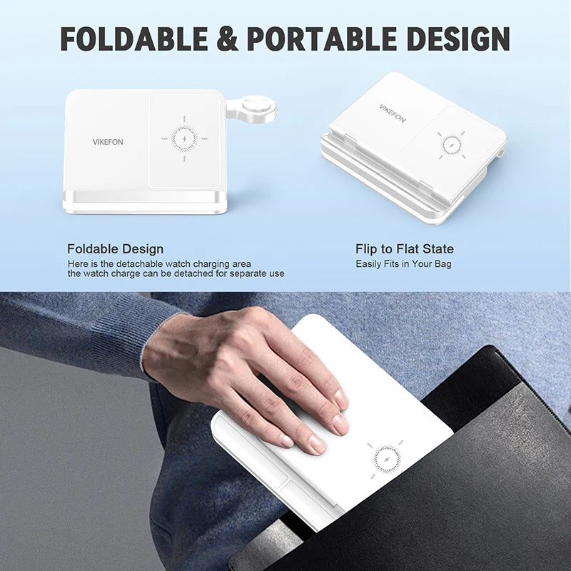 6 In 1 Wireless Charger Stand For iPhone Samsung S23 S22 Ultra Note Fold Galaxy Watch 5 4 Active Buds Fast Charging Dock Station