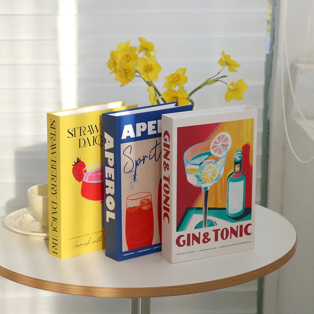 3Pcs Foldable Fashion Fake Books Living Room Decoration Designer Books Coffee Table Ornaments Club Hotel Room Villa Prop Books