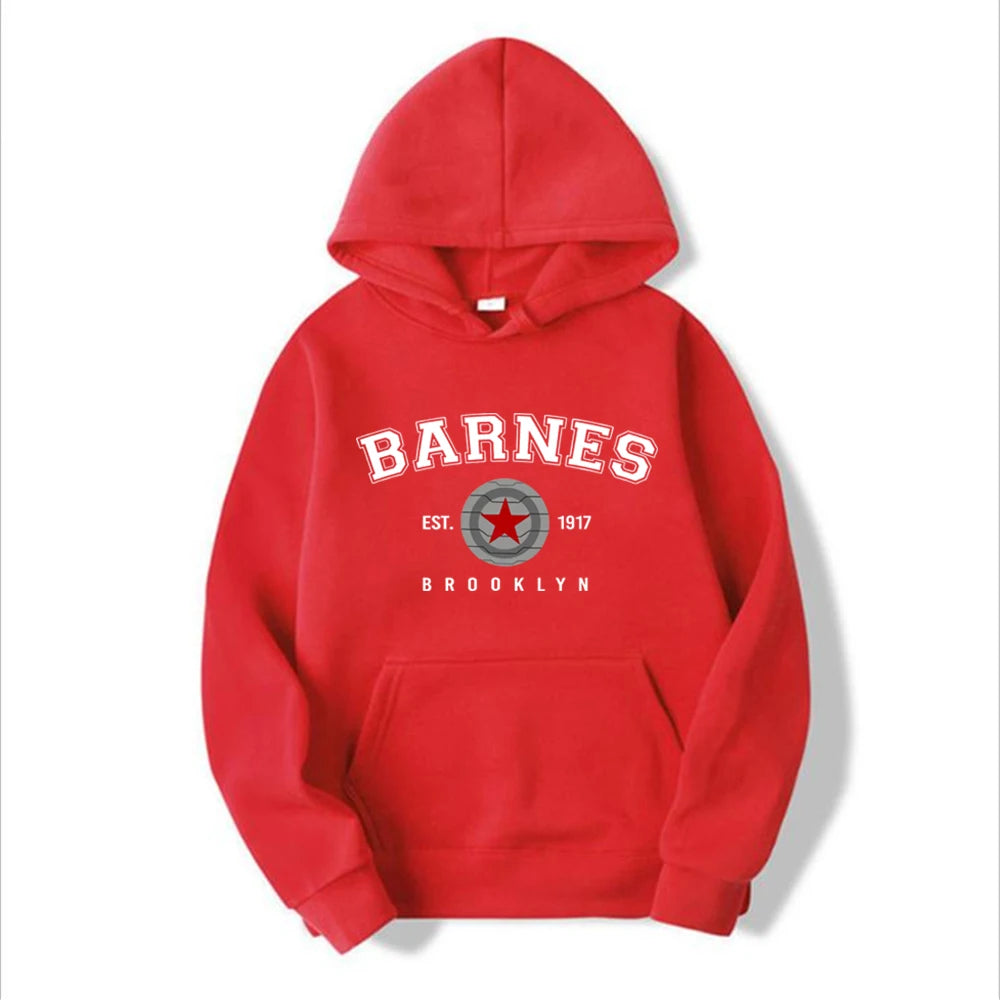 Vintage Barnes 1917 Hoodie Bucky Barnes Winter Soldier Hoodies Women Hooded Sweatshirt Tv Show Inspired Pullovers Superhero Tops