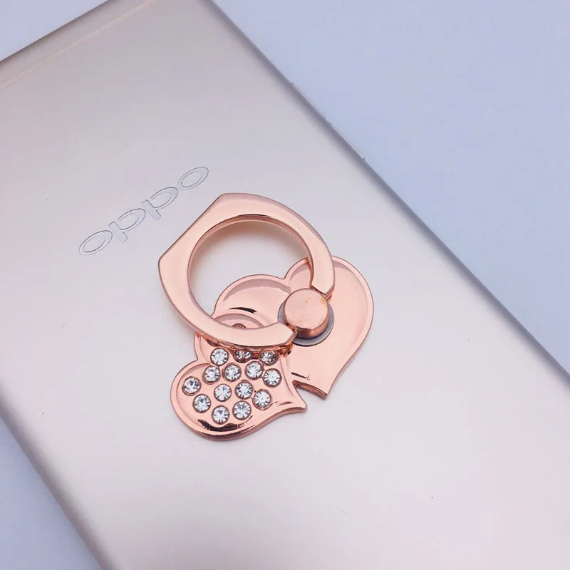 Mind Act Upon Mind Double Heart Phone Ring Holder