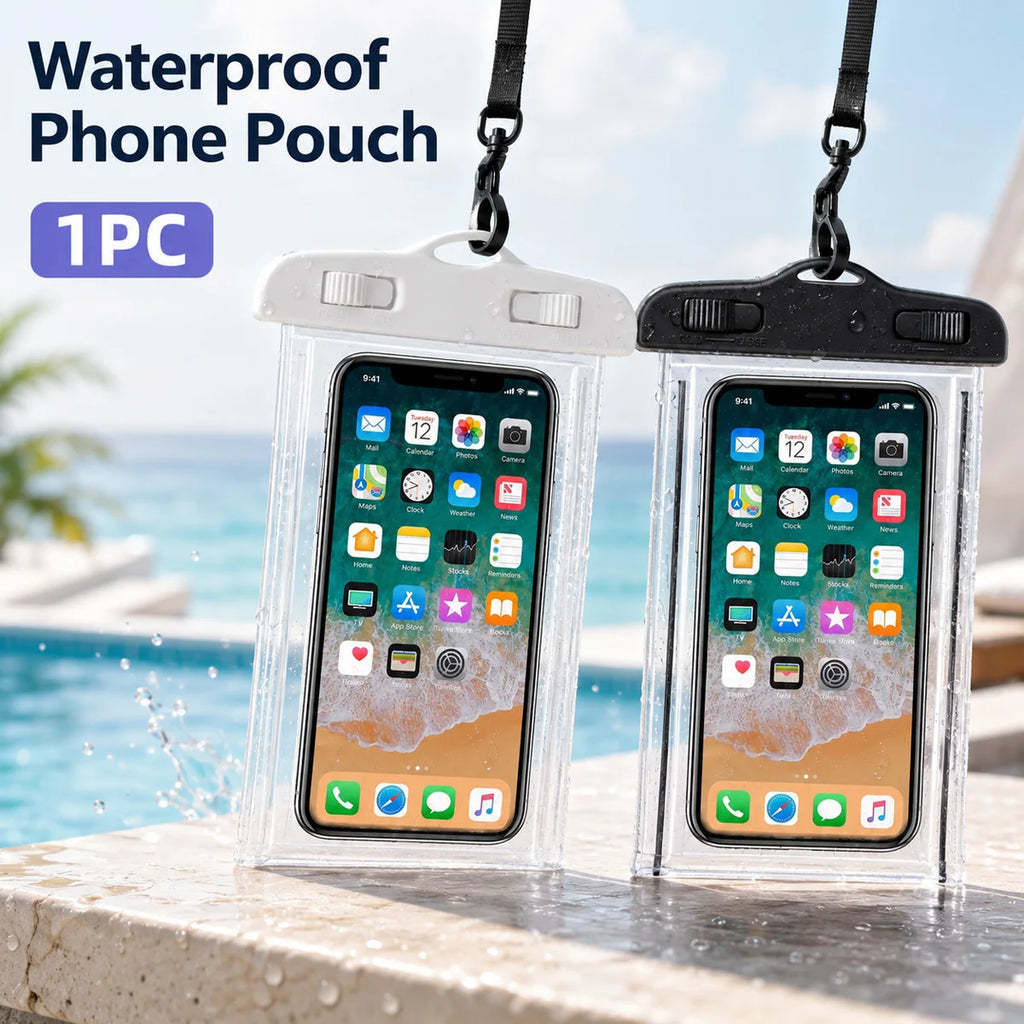 10/1PCS Transparent Waterproof Mobile Phone Pouch Neck Hanging Touchable