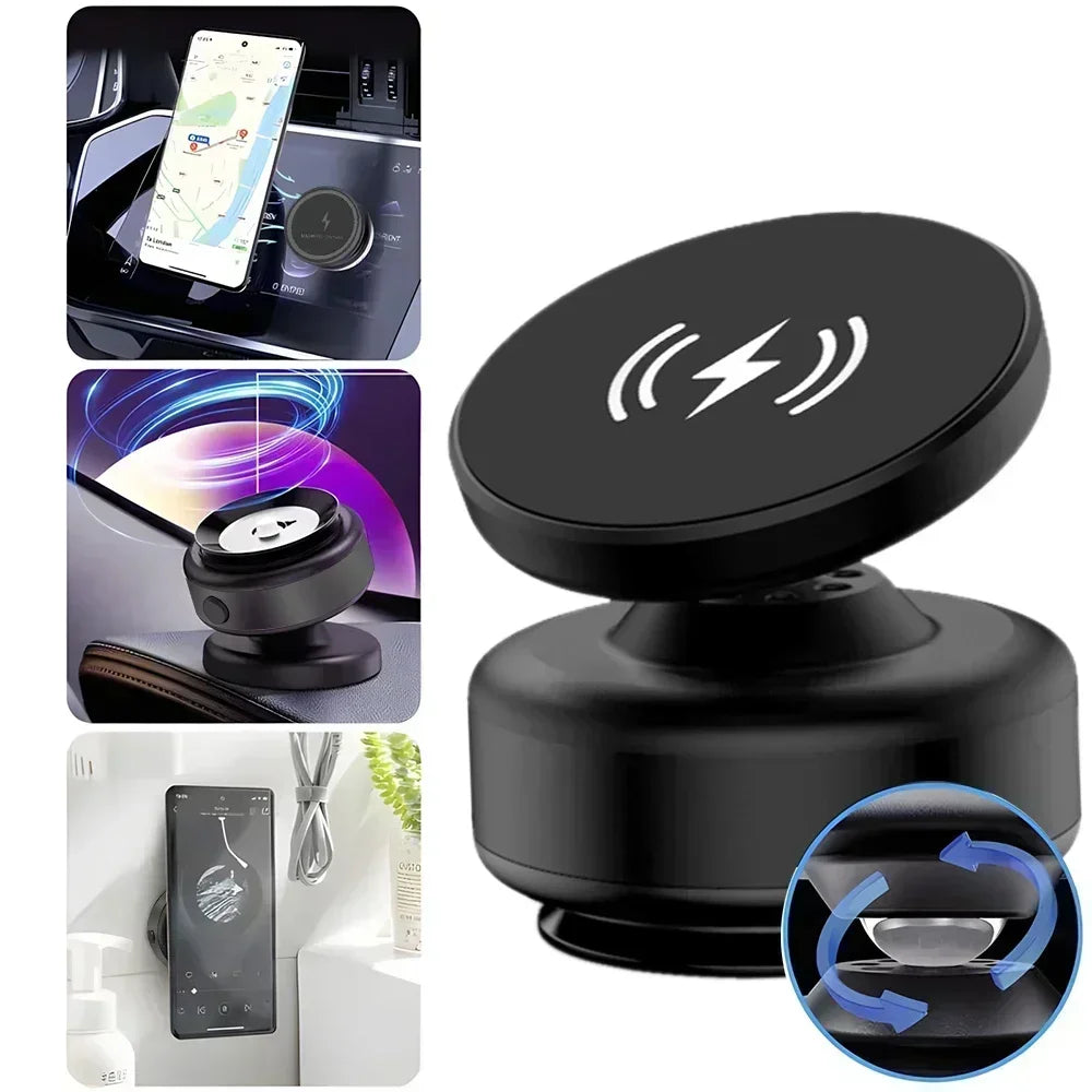 Car Center Console Wireless Charger Magnetic Vacuum Suction Cup Phone Holder for Magsafe iPhone 16 15 14 13 Fast Charging Stand