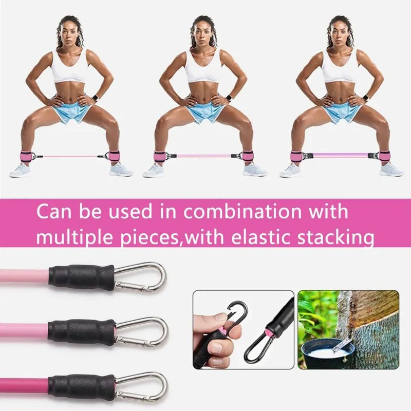 Ankle Resistance Bands with Secure Hold Slip-Proof Cuffs