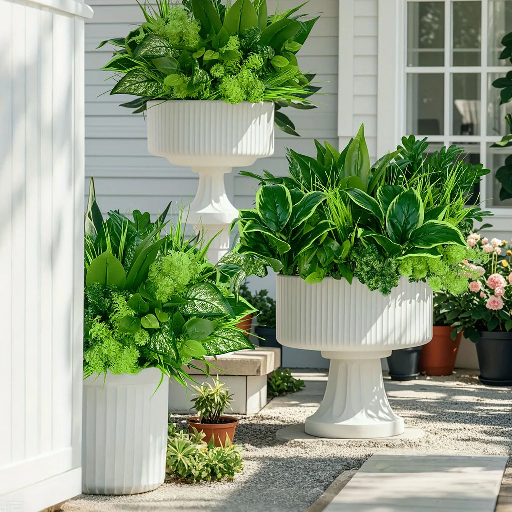 9pcs Outdoor Faux Plastic Greenery Leaf Plant for Garden Porch