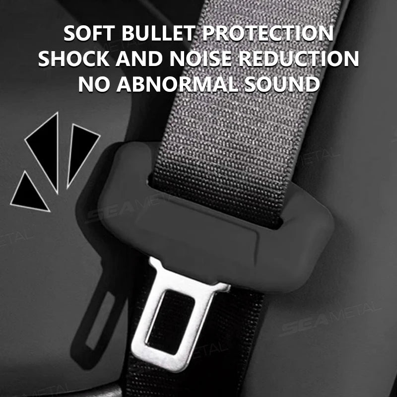 BLALION 2Pcs Seat Belt Buckle Cover Anti-Scratch Rubber Car