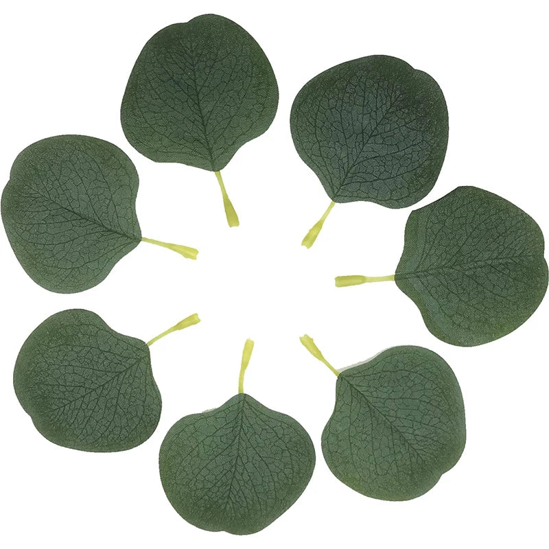 100Pcs Eucalyptus Leaves Multicolor Silk Leaf Wedding Car Decorative Flowers Christmas Decorations for Home Artificial Plants