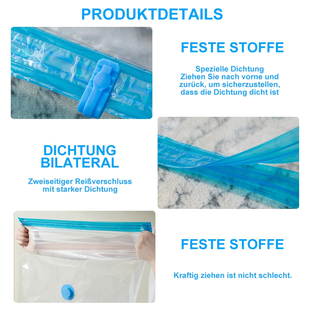 Vacuum Storage Bags Transparent Folding Compressed Space Storage Bag Travel Seal Packet Organizers For Clothes Pillow Bedding