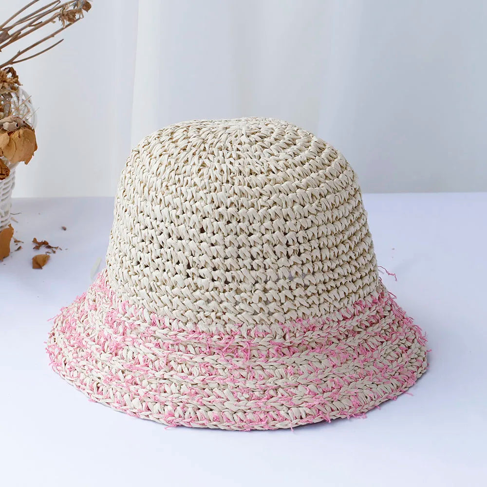 Y2K Beach Korean Straw Hat Summer Women Visor Bucket Hat Fisherman