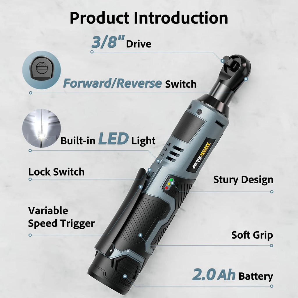 12V Cordless Ratchet Wrench With Sockets