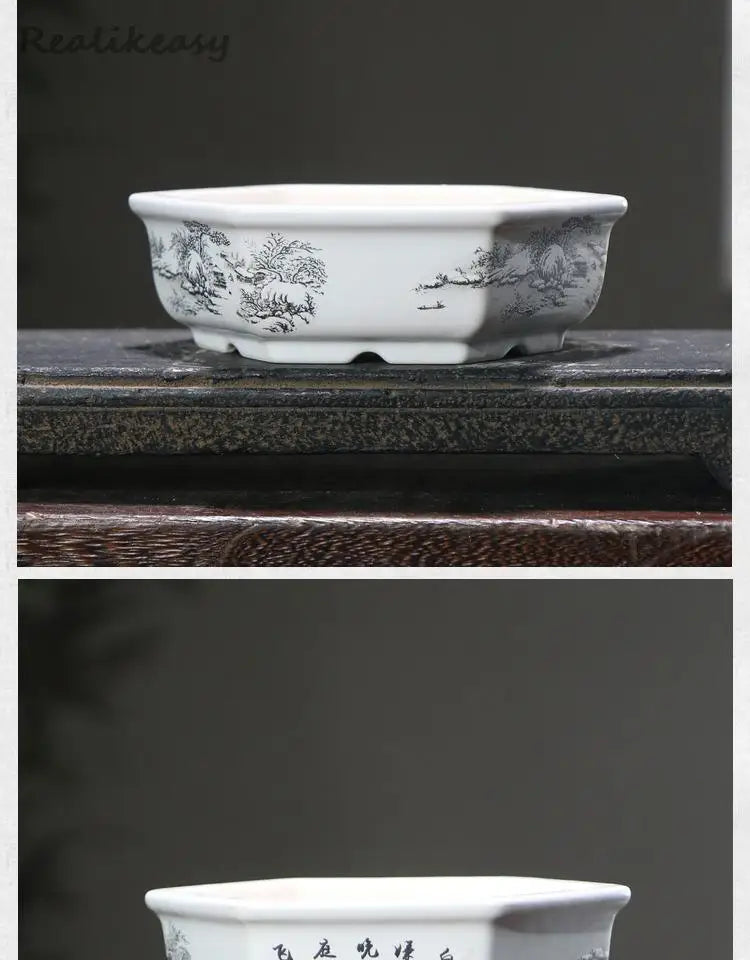 6Size Purple Sand Flower Pot Ceramic Bonsai Pot Handmade Succulent Flower Pot Chinese Landscape Flower Pot Home Decor LE302