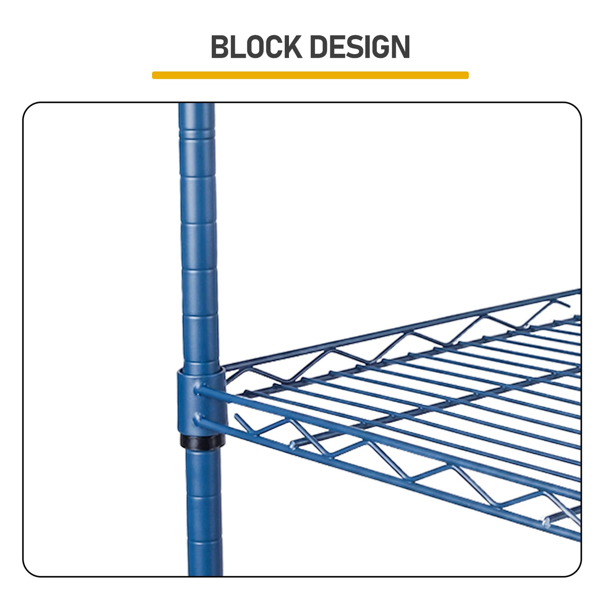 5-Tier Blue Metal Wire Storage Shelving Unit