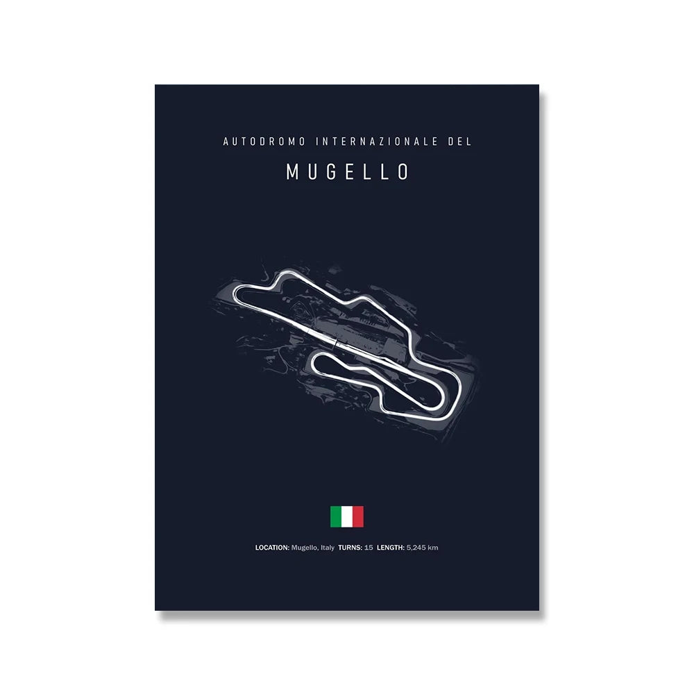 F1 Circuit Poster Inpu Island Jerez Catalonia Sepang International Circus Circuit Canvas Painting Wall Picture Artist Home Decor