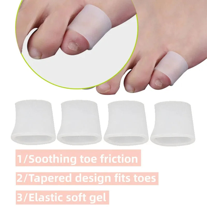 Small Toe Protectors Silicone Gel Sleeves for Bunion Corns Blisters Calluses Relief Anti Friction Cushion Pain Free Toe Caps