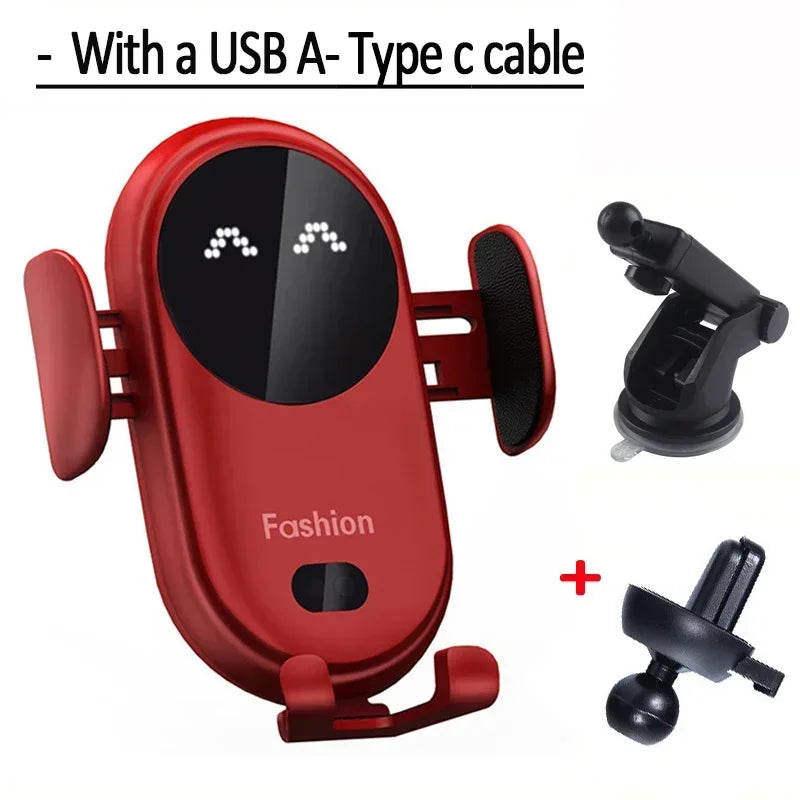 15W Fast Wireless Charger Car Mount for Air Vent Mount Car Phone Holder Rotating Intelligent Infrared Wireless Charging Charger