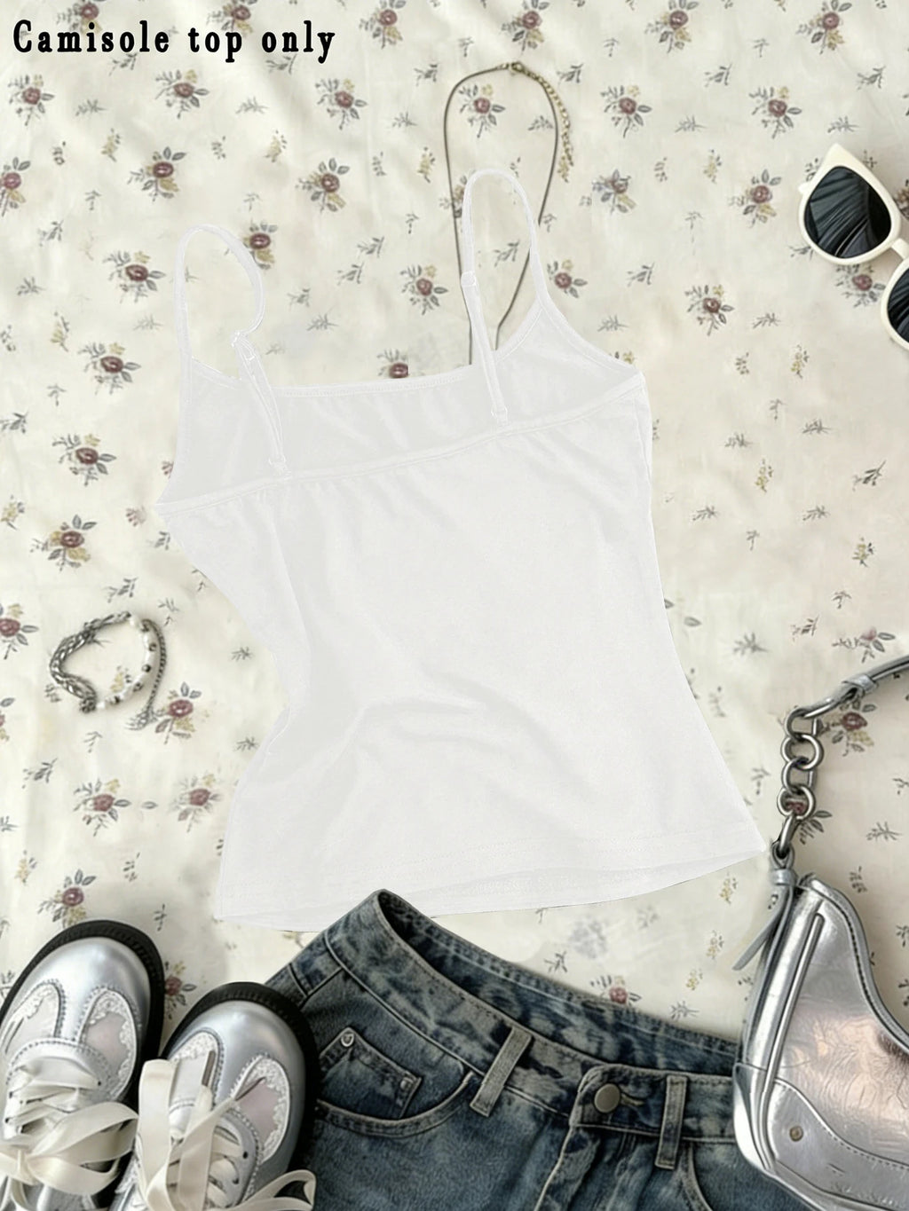 Y2K Fashion Print Camisole Adjustable Shoulder Straps Top 220g/m²