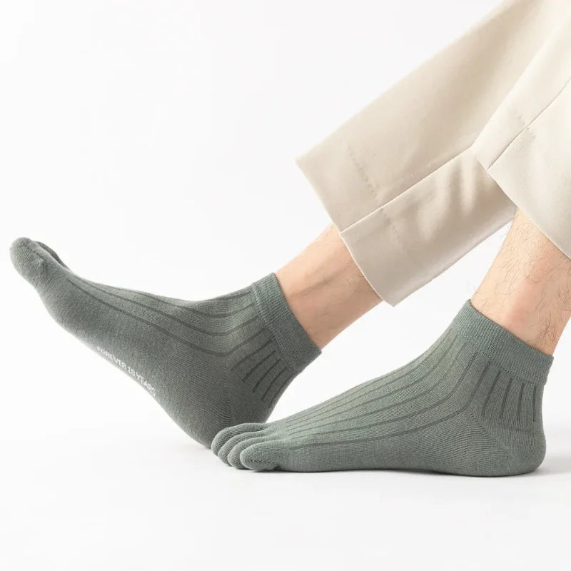1/3/5 Pairs Mens Five Finger Socks Breathable Ankle Short Socks Thin Cotton Toe Socks with Separate Fingers Fashion Sports Socks