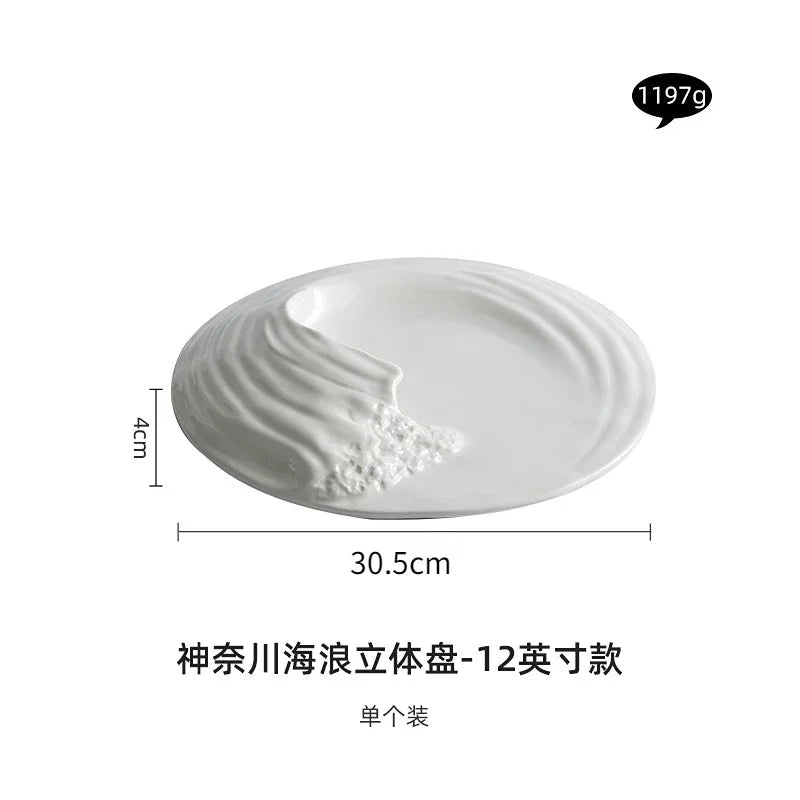 Creativity Hailang Stereoscopic Ceramic Tableware Special-shaped Western Food Flat Plate High-grade Cold Dishes Set In The Hotel