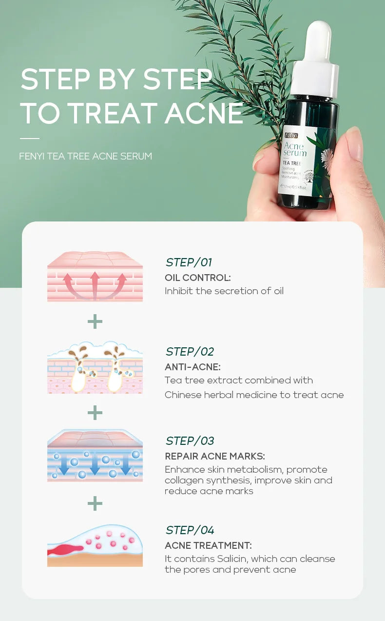 LAIKOU TEA TREE Face Serum Oil-control Anti-Aging Shrink Pores Acne Treatment Whitening Moisturizing Tea Tree Essence Skin Care